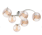 Nakita 6 Light Semi Flush Polished Chrome Champagne Glass
